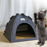 niche-pour-chat-confortable-gris