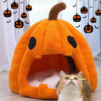 niche-pour-chat-en-forme-de-citrouille-pour-halloween