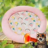 tapis-rafraichissant-chat-rond-rose